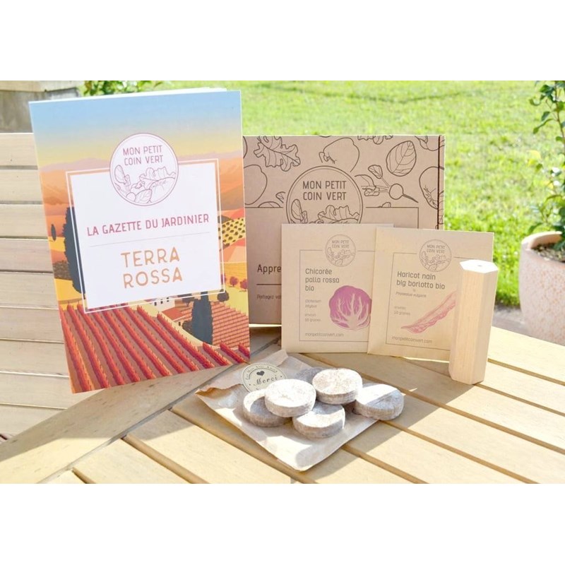 Kit jardinage - terra rossa : haricot nain big borlotto et chicorée bio