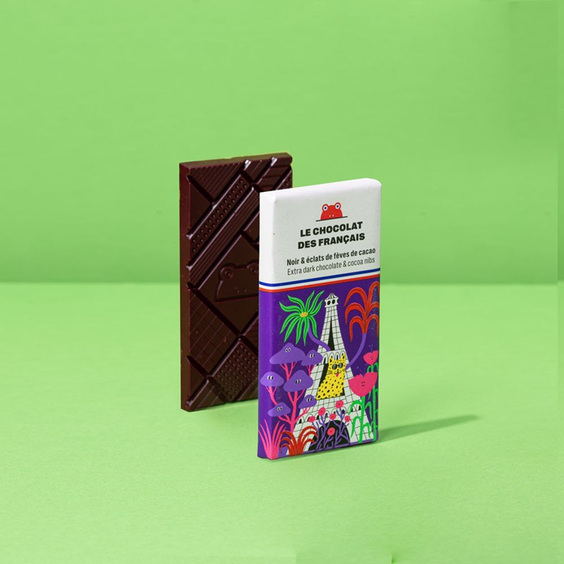 Mini tablette noir & éclats de fèves