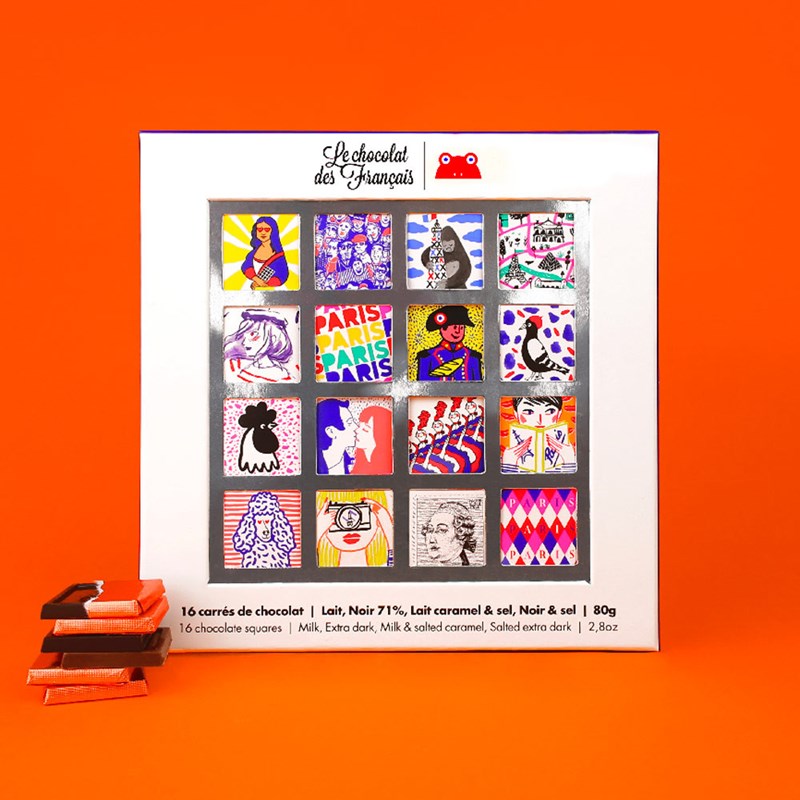 Le Chocolat des Français - Coffret de 16 carrés de chocolat