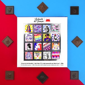 Coffret de 16 carrés de chocolat