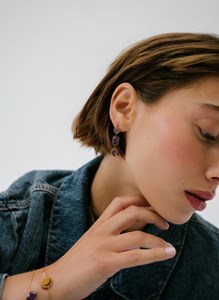 Boucles d'oreilles persephone onyx vert