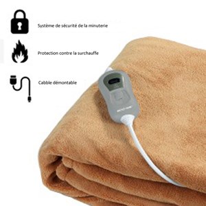 Couverture électrique chauffante 180x130 Beige