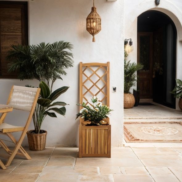 Beau Rivage - Jardinère en bois miri