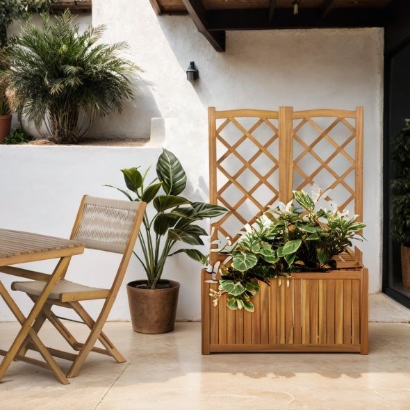 Beau Rivage - Jardinère en bois miri