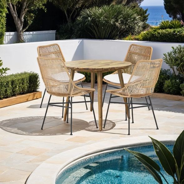 Beau Rivage - Table de jardin en bois massif jacob