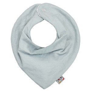 Bavoir bandana en lin vert de gris dès