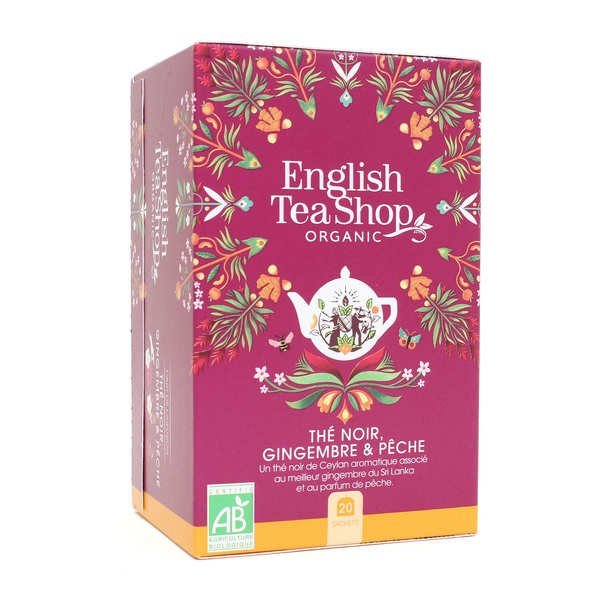 Thé noir pêche gingembre bio