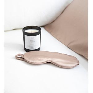 Taie d'oreiller et masque en soie beige