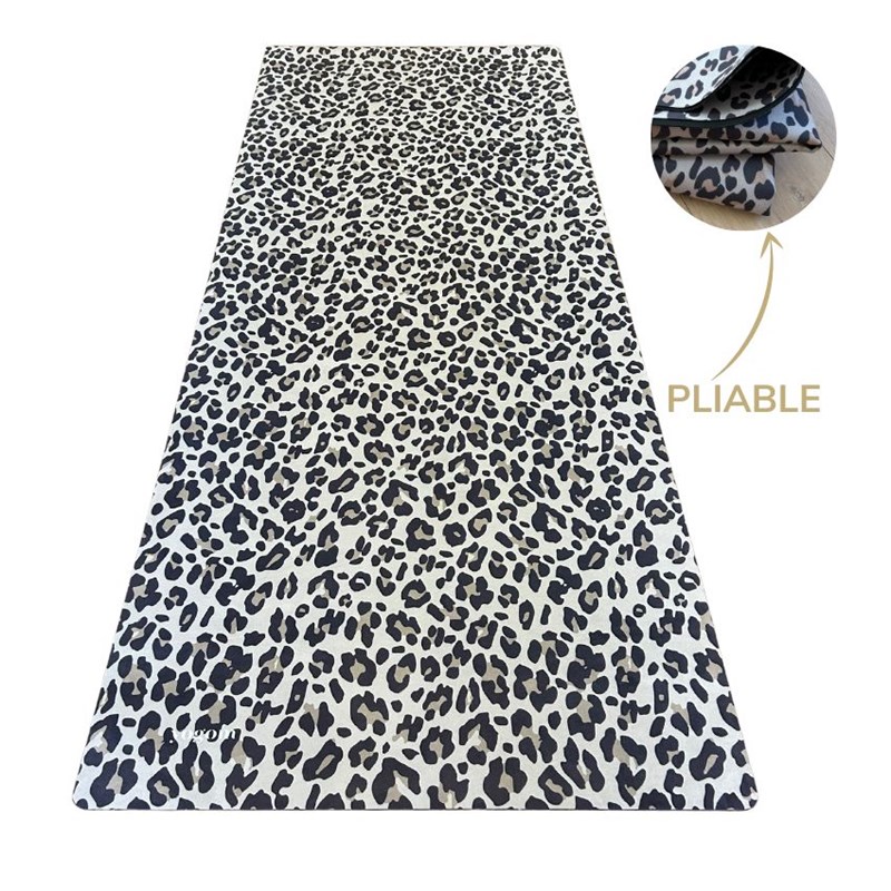 Tapis de yoga voyage léopard