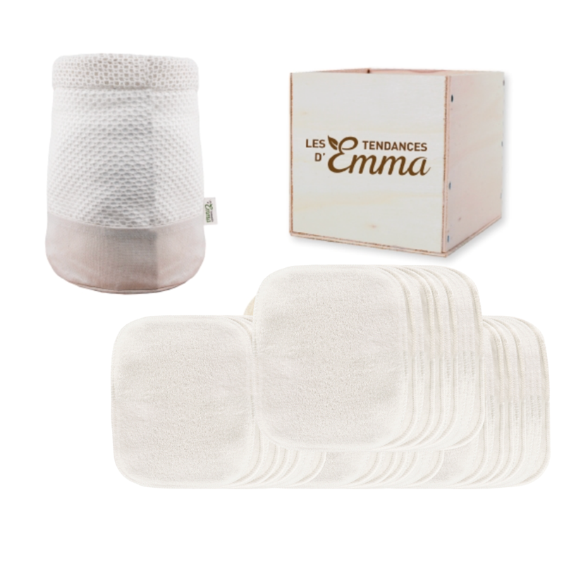 Les Tendances d'Emma - Kit eco belle 20 carrés bambou écru