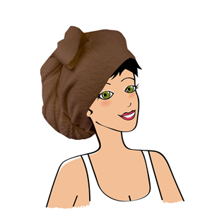 Serviette à cheveux longs chocolat