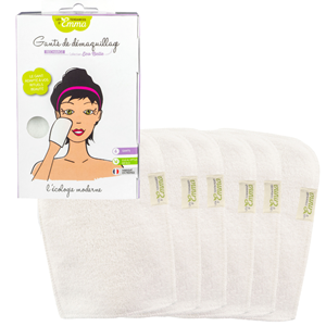 6 gants de démaquillage