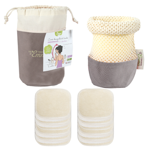 Kit eco belle trousse20 carrés coton bio