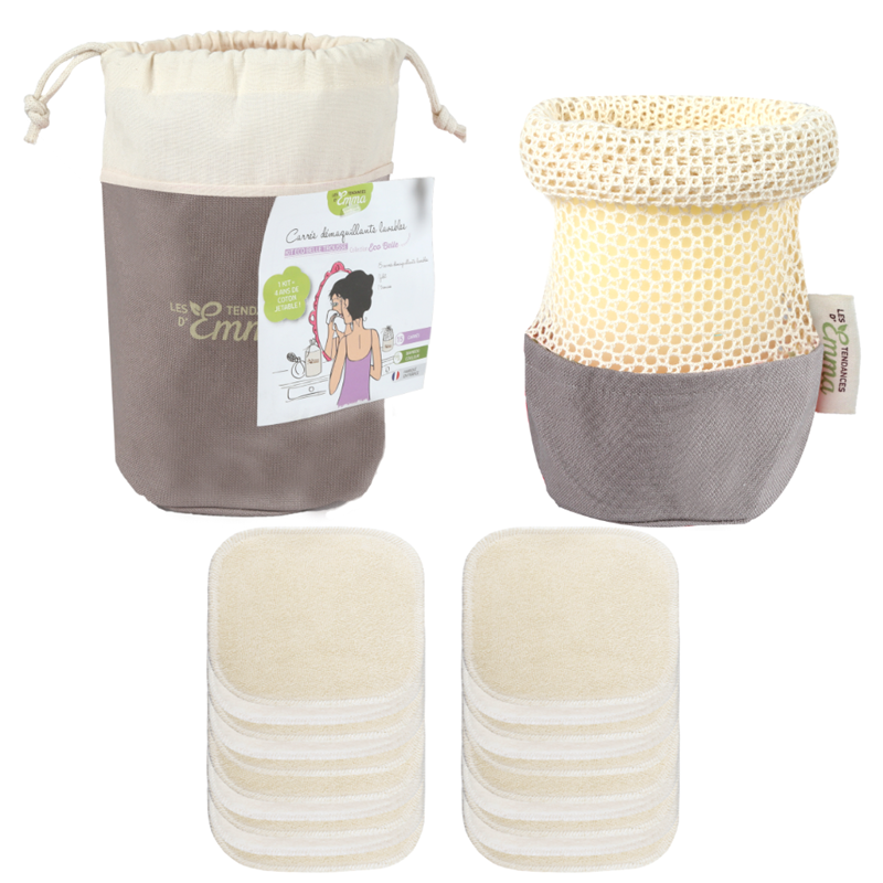 Les Tendances d'Emma - Kit eco belle trousse20 carrés coton bio