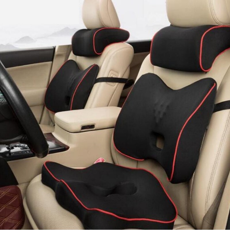Docti Posture - Coussin auto noir & rouge