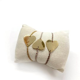 Bracelet cœur cordon rose