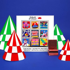 Coffret de 9 carrés de chocolat - noël