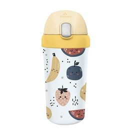 Gourde enfant avec paille cute fruits