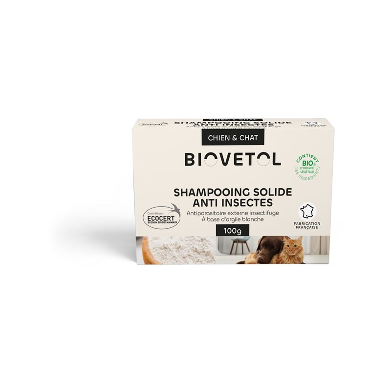 Biovetol - Shampoing solide anti-insectes bio