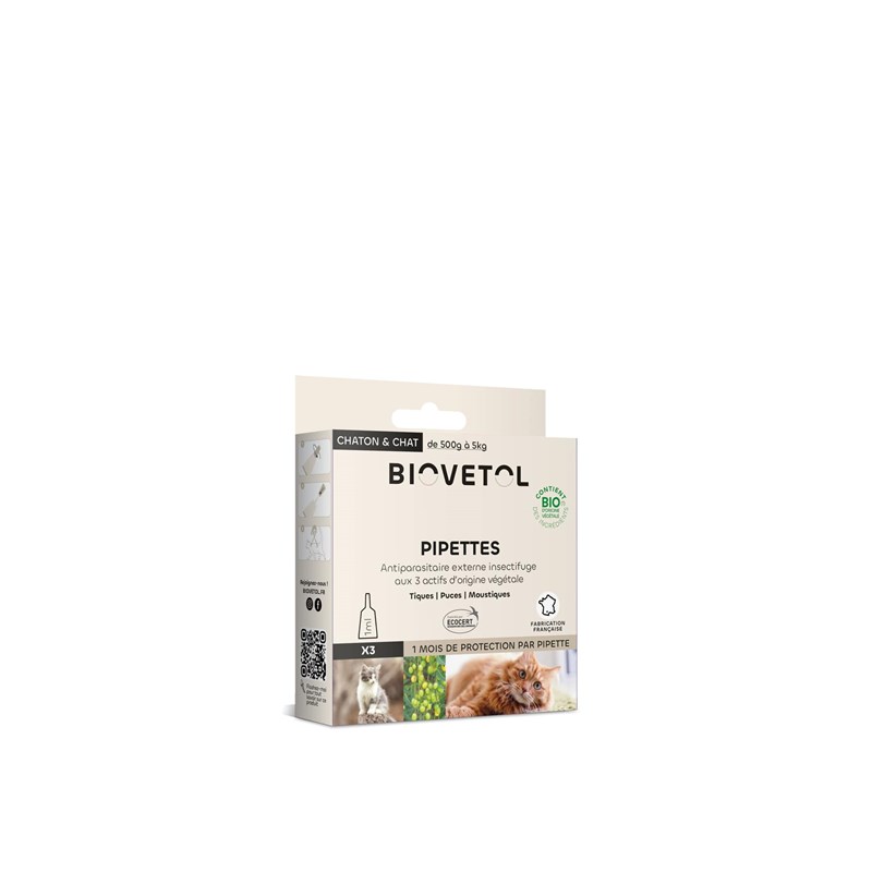 Biovetol - Pipettes insectifuge chat bio