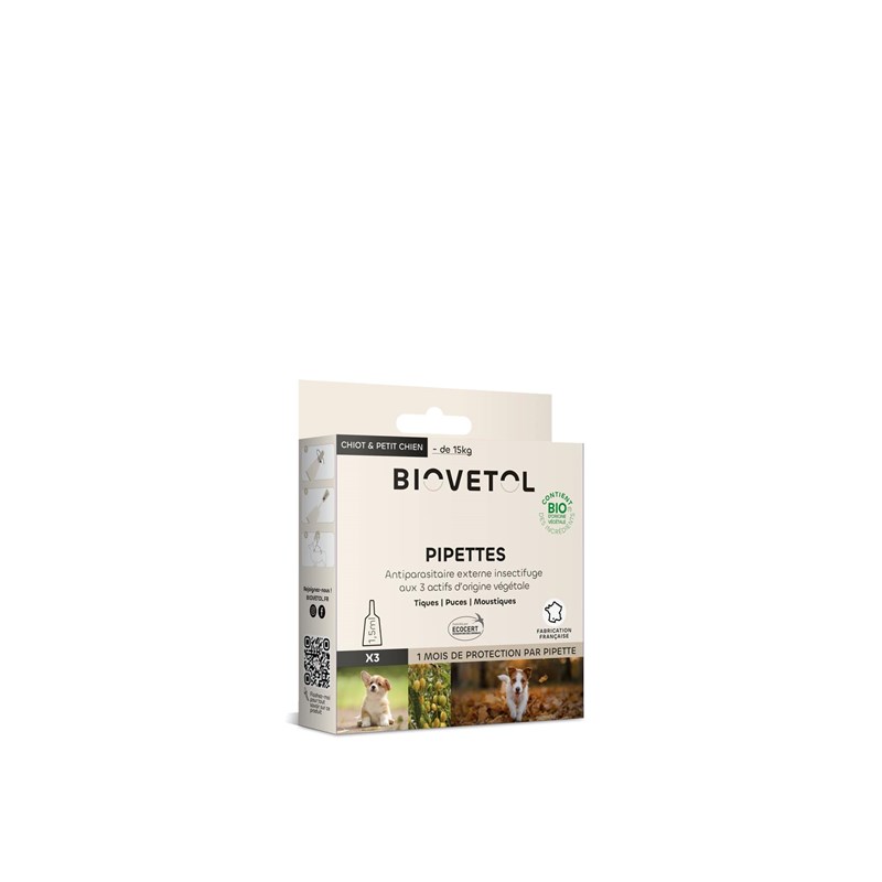 Biovetol - Pipettes insectifuge petit chien bio