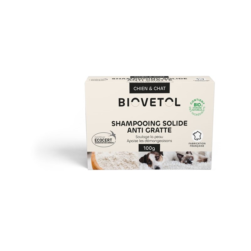 Biovetol - Shampoing solide anti-démangeaisons bio