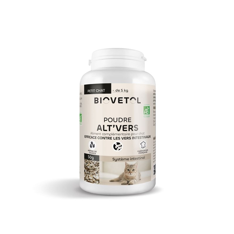 Biovetol - Poudre alt'vers petit chat bio 50g