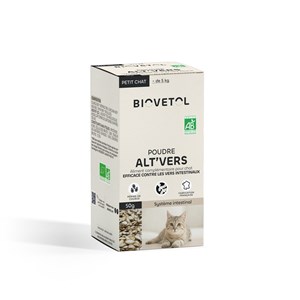 Poudre alt'vers petit chat bio 50g