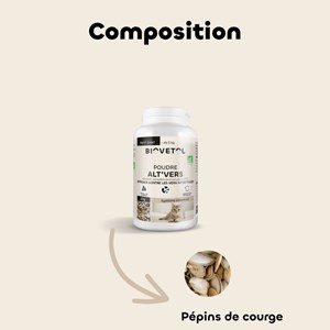 Poudre alt'vers petit chat bio 50g