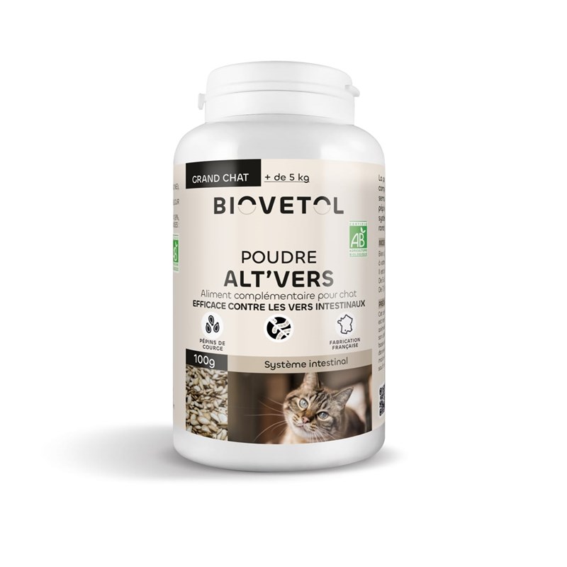 Biovetol - Poudre alt'vers grand chat bio 100g