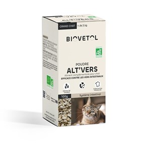 Poudre alt'vers grand chat bio 100g
