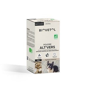 Poudre alt'vers petit chien bio 30g