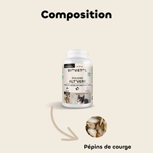 Poudre alt'vers petit chien bio 30g
