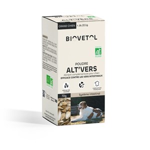 Poudre alt'vers grand chien bio 70g