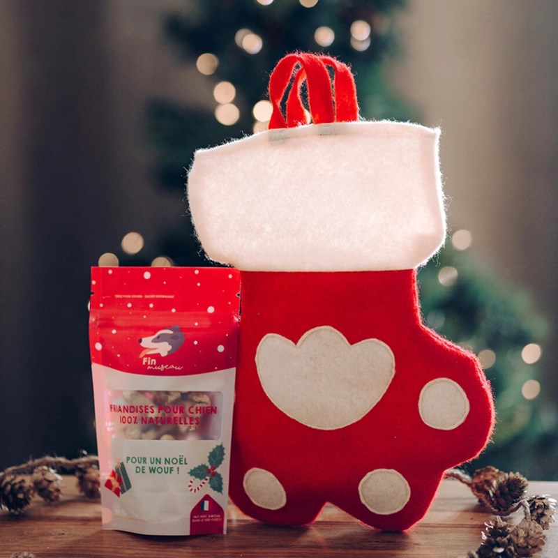 Friandise & chaussette de noël pour chien