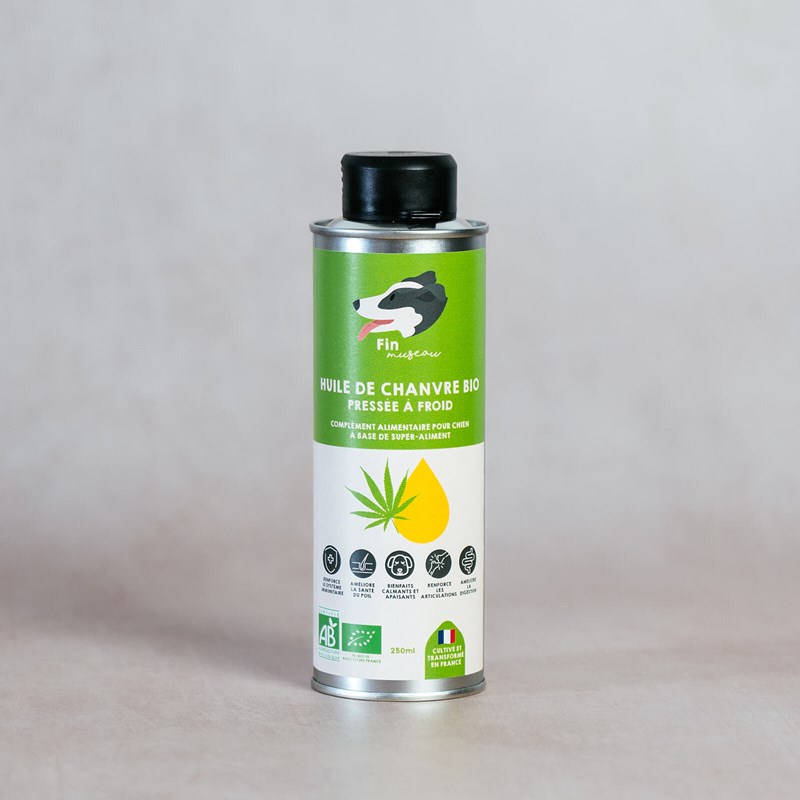 Fin Museau - Huile de chanvre bio pour chien