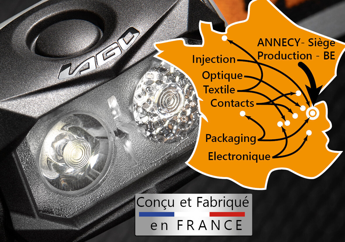 Lampe frontale puissante rechargeable avec quatre modes d'allumage LED -  Matériels de camping et randonnée - Achat & prix