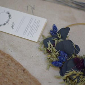Couronne fleurs bleu-or- kit diy