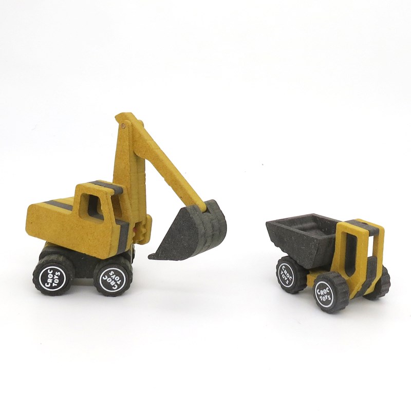 Croctoys - Kit engins de chantiers en bois coloré