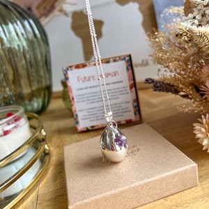 Bola de grossesse goutte argent violet