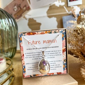 Bola de grossesse goutte argent violet