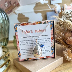 Bola de grossesse goutte argent bleu