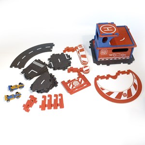 Kit garage en bois coloré à assembler