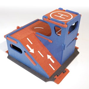 Kit garage en bois coloré à assembler