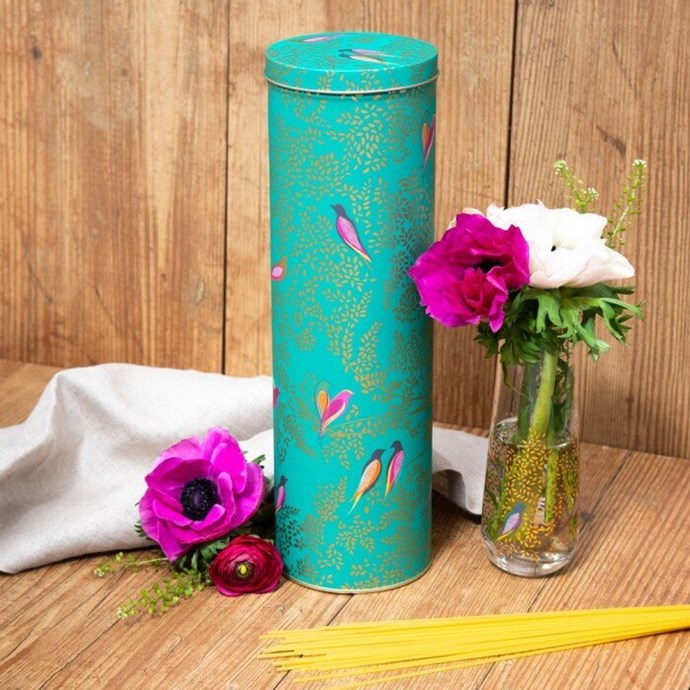 Sara Miller Chelsea Birds Blue Biscuit Barrel Metal Kitchen Storage Tin Fruugo A