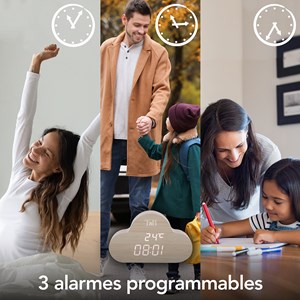Réveil en forme de nuage & finition bois