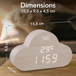 Réveil en forme de nuage & finition bois