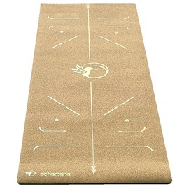 Tapis yoga liège épais 6mm practice or