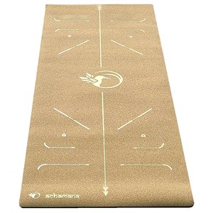 Tapis yoga liège épais 6mm practice or