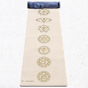 Tapis yoga chanvre 7chakras or +sac yoga